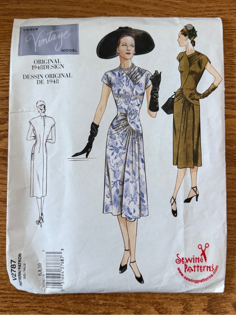 Vogue Sewing Pattern V2787  Ruched A-line Dresses 6-8-10 New Factory Folded
